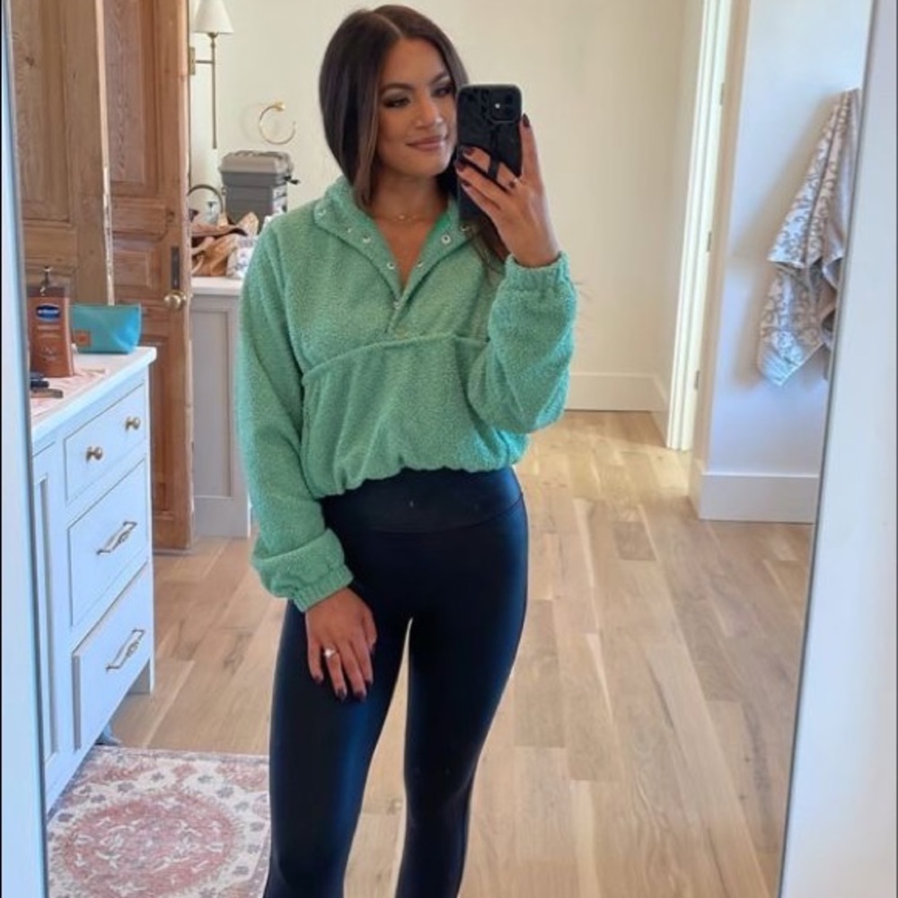 Green quarter zip